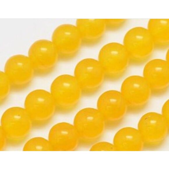 6MM Golden Yellow Jade Beads-ONE Gemstone Bead Strand-Jewelry Making Crafts NWT - Picture 1 of 2